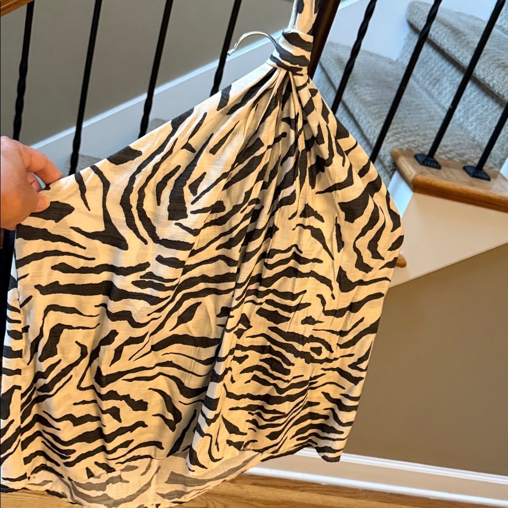 Nine West Zebra Print Halter Top